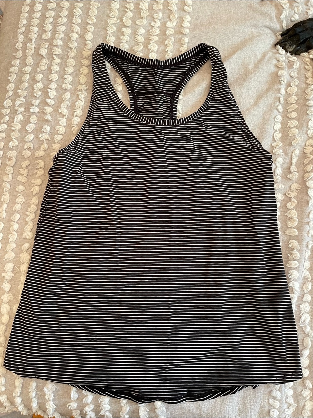 Striped Racerback Tank Top - Black & White